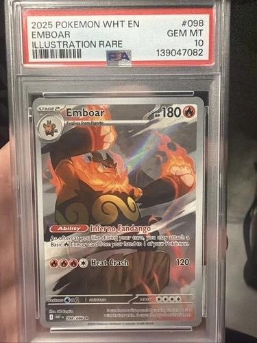 Pokemon Emboar White Flare Illustration Rare 98/86 PSA 10