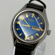 SEIKO 23 Jewel Automatic Blue Dial Cut Glass Ladies Watch 2206 0370 Auth