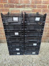 12 x Black Plastic Stackable Storage Trays car boots garages DIY mushroom eggs