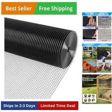 Black PVC Vinyl Coated Wire Mesh Hardware Cloth 1/2 in 36  x50  19 Gauge, Weld...