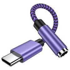 for iPhone 16e 16 17 Pro Max Air, Headphone Earphone Jack Adapter Purple