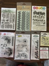 NEW Lot Of Clear Photopolymer Stamp Sets Phrases Flowers Thanks Lizards Love