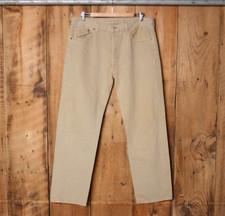 Vintage LEVI'S 501 Made in USA Beige Button Fly Jeans | Tag 38x32 โ Fit 36x31