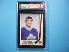 1969/70 O-PEE-CHEE NHL HOCKEY CARD #186 PAT QUINN ROOKIE RC KSA 4 VGEX SHARP OPC. rookie card picture