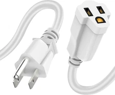 Power Extension Cord 0.5FT 3-Prong Electric Outlet Cable, Heavy Duty, 16 AWG