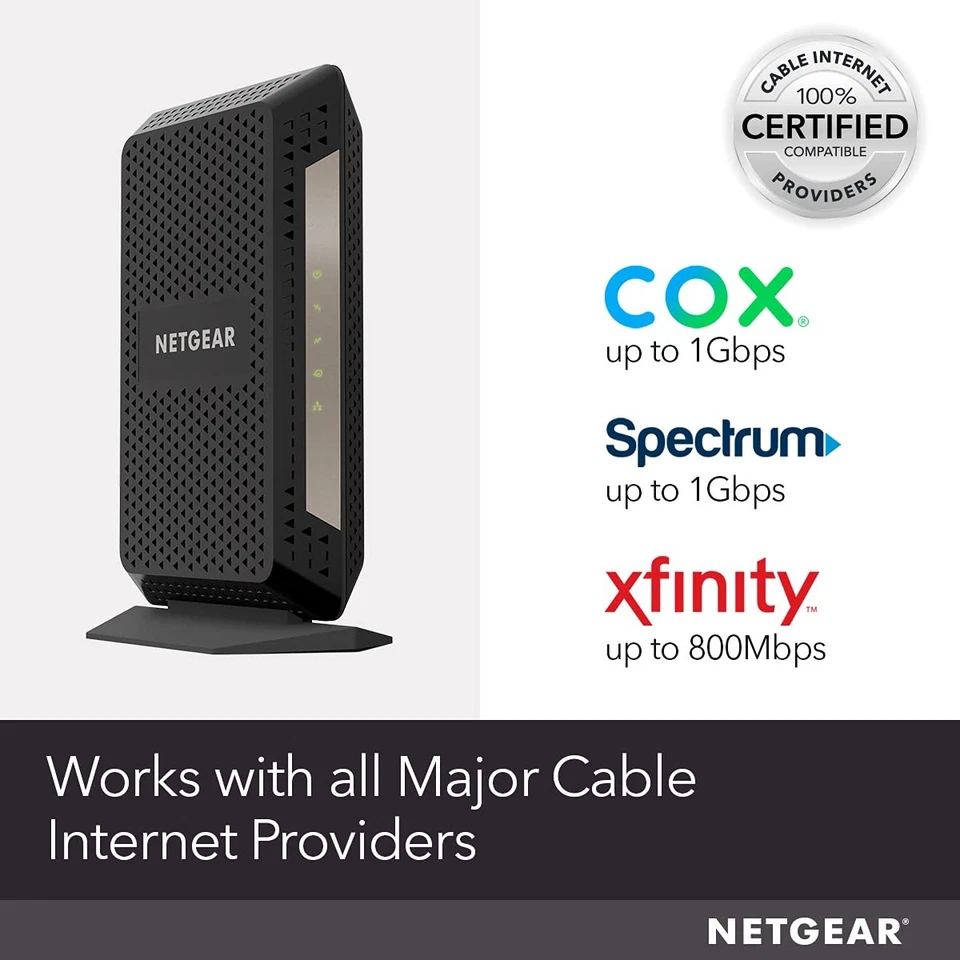 NETGEAR CM1000 DOCSIS 3.1 Gigabit Cable Modem 1Gbps Xfinity Spectrum - Image 3 of 4