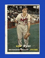 1957 Topps Set-Break #127 Bob Buhl EX-EXMINT *GMCARDS*