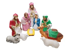 Vintage Nativity Large Blow Molds Set - Empire & GeneraL Foam NEAR COMPLETE