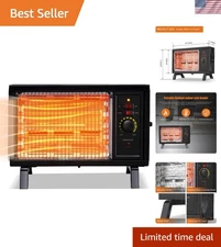 Safe and Portable Space Heater: 1250W/1500W with Tip-Over Protection for Homes
