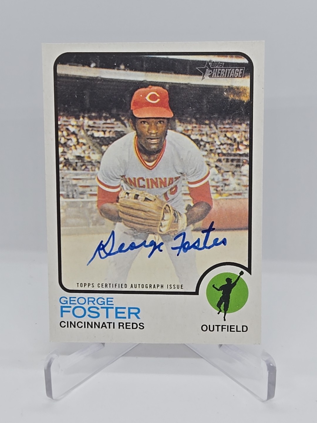 2022 Topps Heritage George Foster Real One Auto Blue