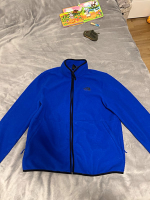 The North Face Herren Fleecejacke XL Blau Stehkragen Taschen Reißverschluss