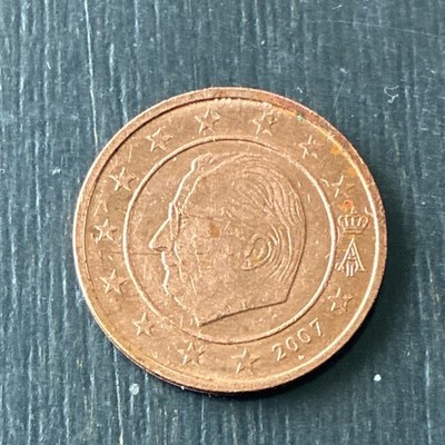 Belgium 2 Euro Cent Coin 2007 Copper Plated Steel Uncertified RB Color