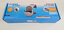 SUMMER WAVES Poolside Cup Holder Gray, 4-Pack- NEW