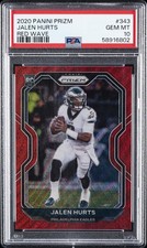 2020 PANINI PRIZM RED WAVE #343 JALEN HURTS ROOKIE RC 141/149 PSA 10