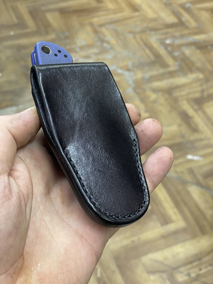 Funda vertical moldeada / funda de cuero para spyderco paramilitar 2 Foto 3 de 4