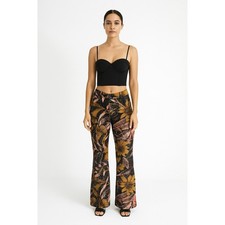 Cache pants y2k vtg black floral sparkly bootcut trousers