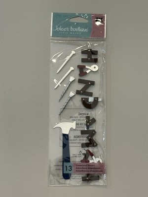Rare Retired Jolee s Boutique 3D Handyman Fix It Hammer Nails Sticker New