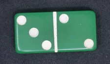 Vintage Green 2/3 Puremco No. 616 Standard Marblelike Dominoe Made In USA