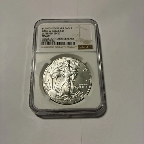 2016-W Burnished $1 American Silver Eagle NGC MS69 Brown Label