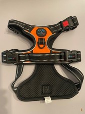 PHOEPET Upgraded No Pull Dog Harness Reflective Adjustable Vest Medium Orange