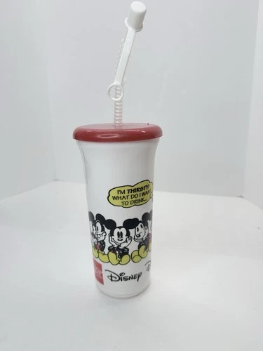 Vintage Whirley Disney Mickey Mouse Sipper Cup Coca Cola 32 oz Sport Bottle