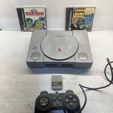 Sony PlayStation 1 Gray Console For Parts Or Repair With Games And Controller