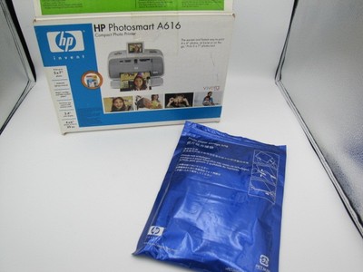HP Photosmart A616 Digital Photo Inkjet Printer Tested Working w Extra Paper