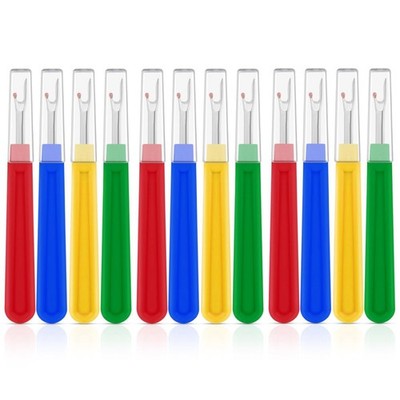 12 PCS Seam Ripper Stitch Remover Tool Sewing Thread Yellow, Red, Blue, Green