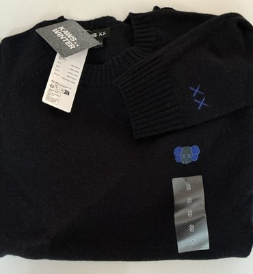 Uniqlo x KAWS xx Winter - Pullover Herren Gr. S - Lammwolle - blau Neu OVP