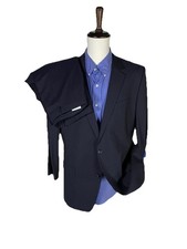 Hugo Boss Red Label Aamon1/Hago Jet Black Blue Stripe 2pc Suit Jacket Pants 39