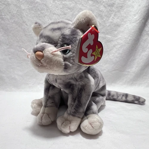 TY Beanie Baby SILVER the Cat Vintage Ty Plush Stuffed Animal Cat Lover Gift
