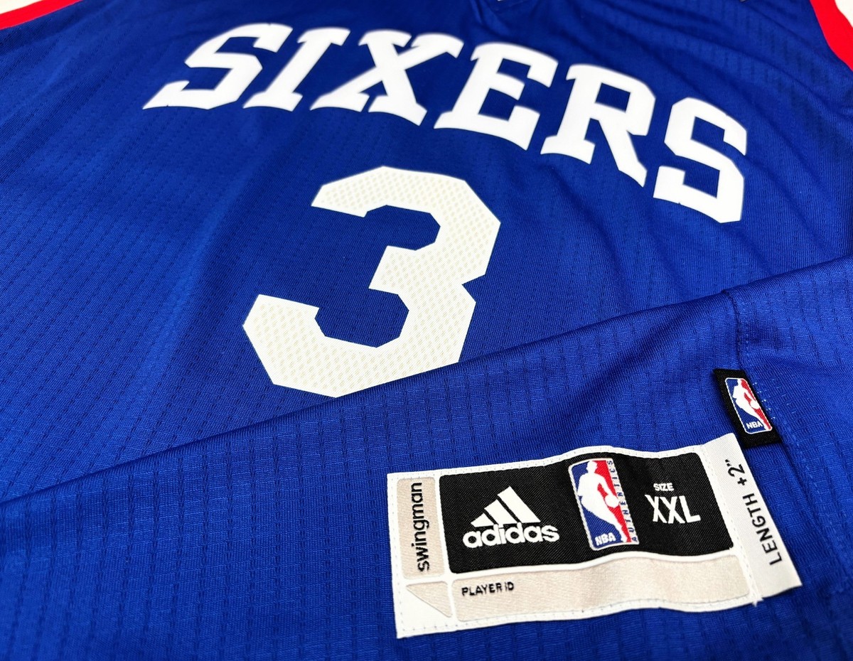 RETRO-NWT-2XL ALLEN IVERSON PHILADELPHIA 76ERS BLUE SWINGMAN NBA