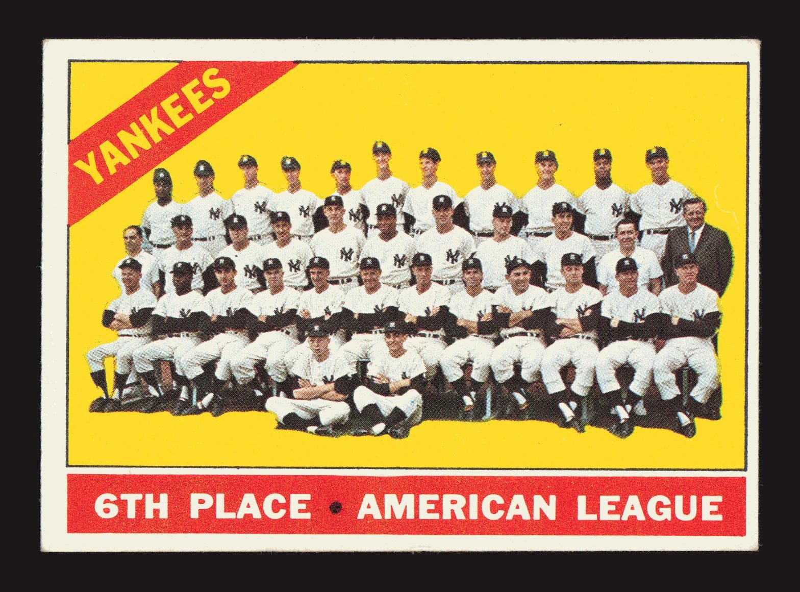 Yankees Team #92 Baseball Cards 1966 Topps trading card — raw and PSA graded price guide