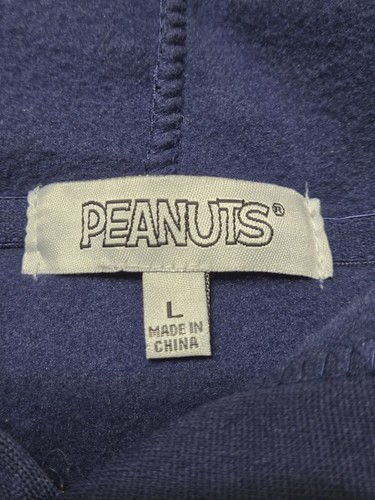 PEANUTS SNOOPY WOODSTOCK Pullover Fleece Hoodie L Navy Apres Ski Club - Picture 3 of 12
