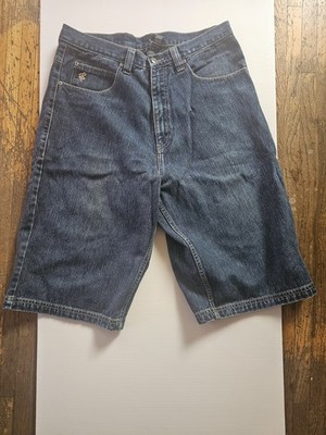 Rocawear Men's Denim Bermuda Shorts Blue Logo Pockets Hip Hop Casual
