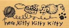 New 2000 Vintage PSX Rubber Stamp F-3177 Here KITTY KITTY KITTY