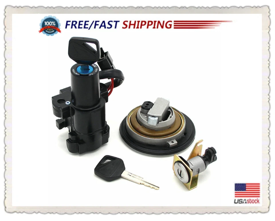 Ignition Switch Gas Cap Seat Lock Key Set For 2011-2022 Honda CBR250R CBR300R Foto 3 de 4