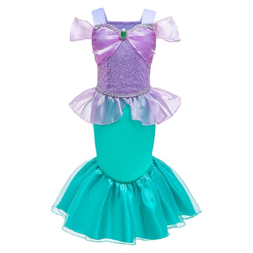 Girl The Little Mermaid Dress Kid Ariel Cosplay Princess Dress Costume Book Week - Picture 15 of 19