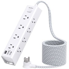 25FT Extension Cord - Surge Protector Power Strip, Extra Long Cord with 12 Wi...