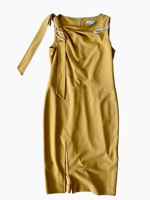 calvin klein gold dress Calvin Klein Green Dress With Back Zipper