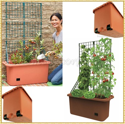 Mobile Self Watering Garden Planter With Trellis Vegetable Tomatoes Herb Flower Ebay