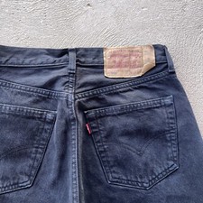 Vintage Levis Jeans Mens 30x30 Black 501 Button Fly Straight Denim Pants Western
