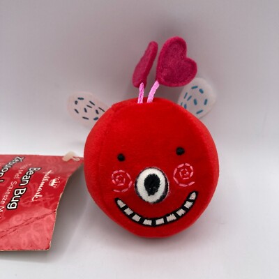 Hallmark Valentine Bean Bug Ball Ladybug Plush Toy Red Pink Heart Love 3'' VTG