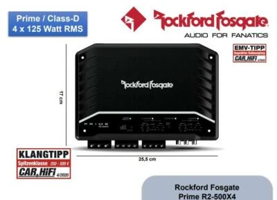 Rockford Fosgate R2-500X4 Prime 4 Kanal Verstärker ENDSTUFE mit 500 Watt RMS - Bild 1 von 4