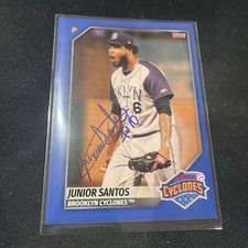 2022 Brooklyn Cyclones Junior Santos RC Rookie New York Mets DR Signed Auto