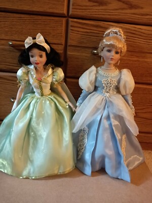 Disney Cinderella And Snow White Porcelain Collectible Doll