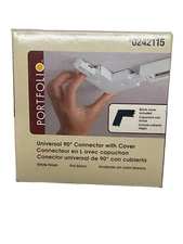 Portfolio Track Lighting Universal 90° Connector w/ Cover Black or White 0242115