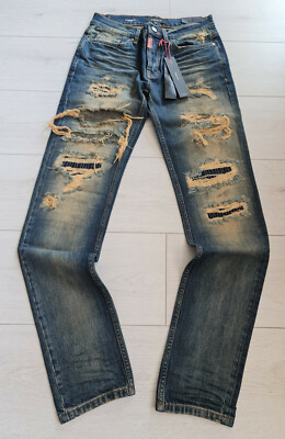 Preach Herren Jeans Super Slim Why is Morten Ripped Vintage indigo Größe 31/32