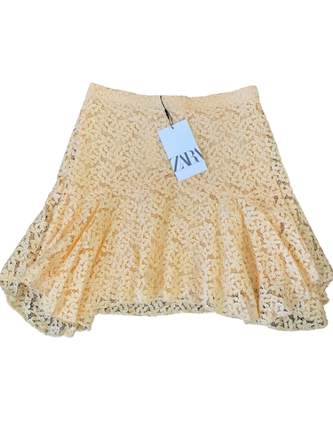 NWT Zara Girl's Skirt Yellow Daisey Lace 13/14 - Picture 3 of 6