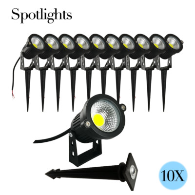 10X LED Spotlights 5W 12V IP65 Garden Yard Decoration Cool/Warm White Hardwired